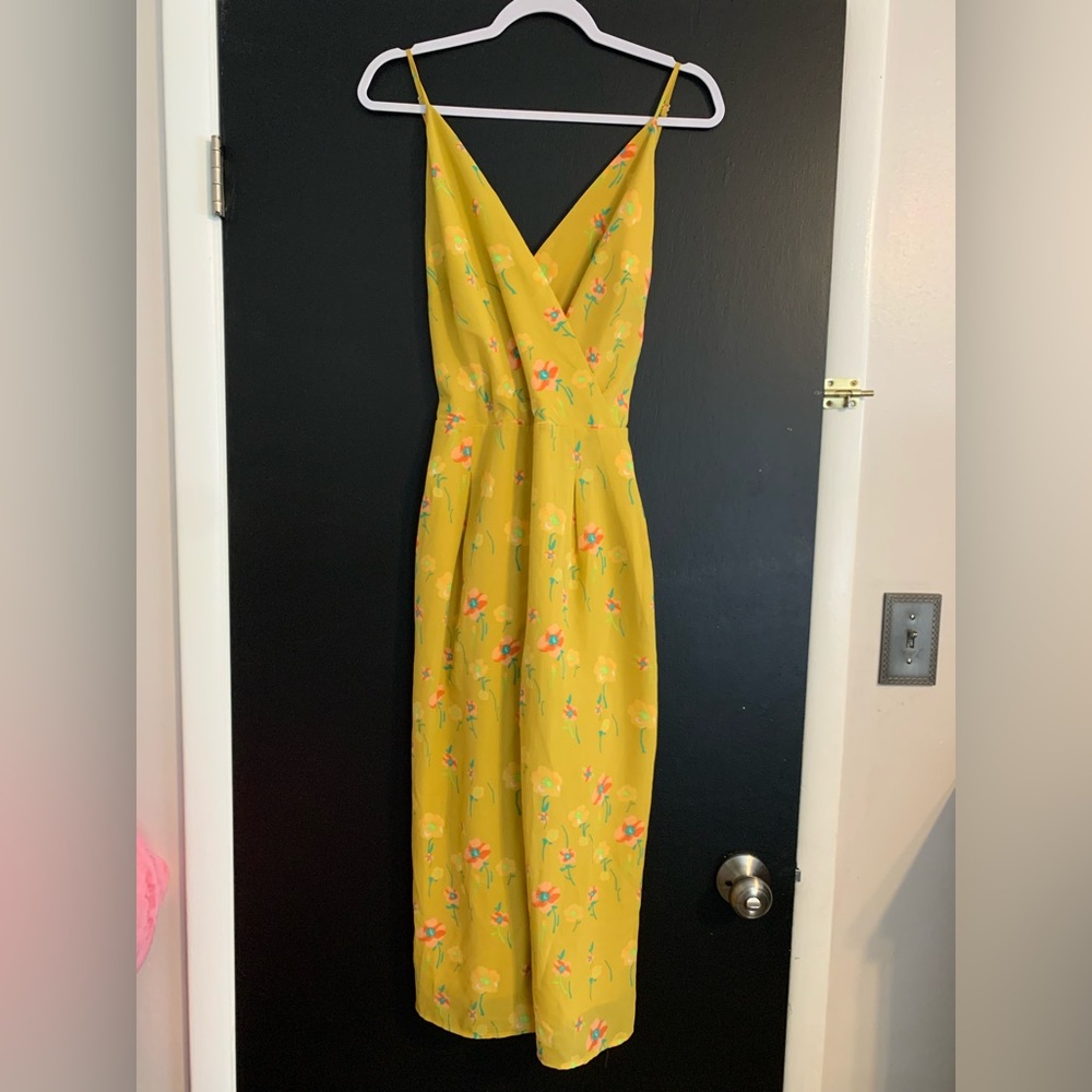 Target Yellow Floral Midi Dress